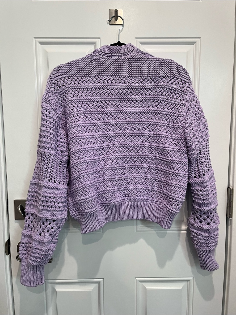 Zara Lilac Openwork Crochet Button-Front Cardigan - Picture 4 of 4